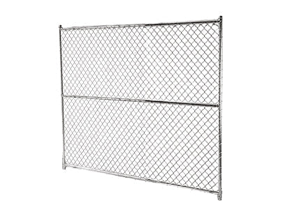 Freestanding temporary chain link fence panel with a galvanized steel frame, designed for quick installation at construction sites, events, and crowd control applications.