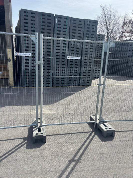 Anti-Climb Temporary Fence Panel - 6'6" Tall x 11'6" Wide: Single Swing Man Gate Kit